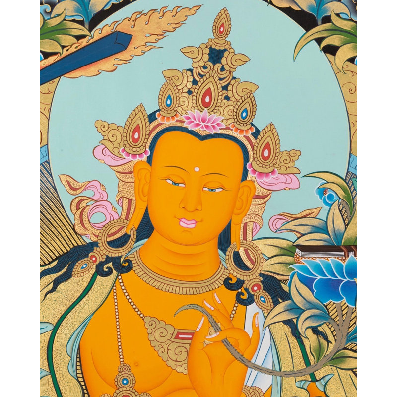 Manjushree Thangka (Big) (Brocadeless Thangka)
