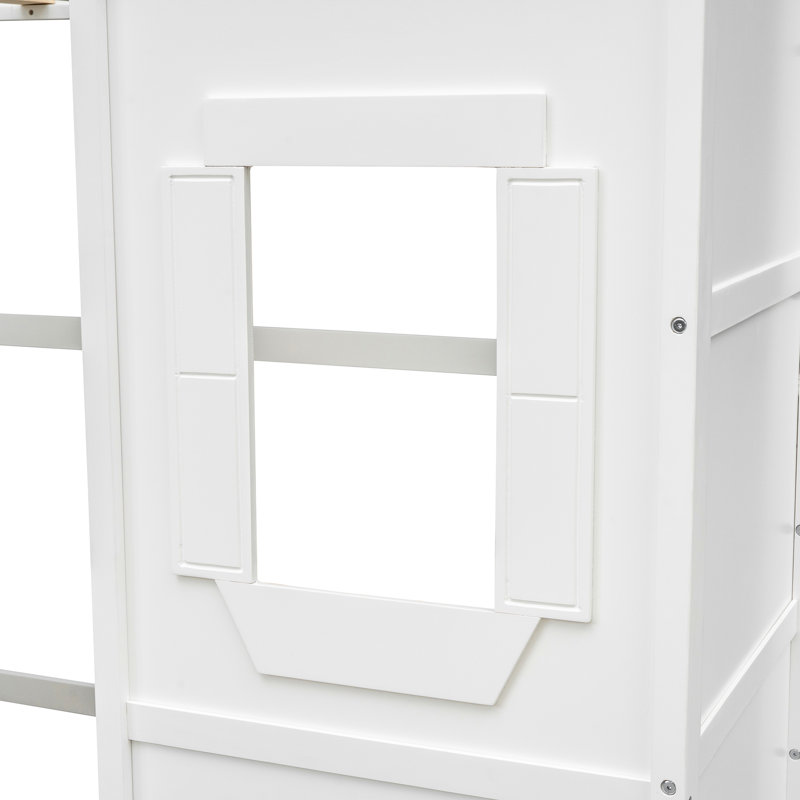Lit mezzanine blanc avec structure en bois massif pour une expérience nocturne durable et stable - blanc, fabriqué en bois robuste