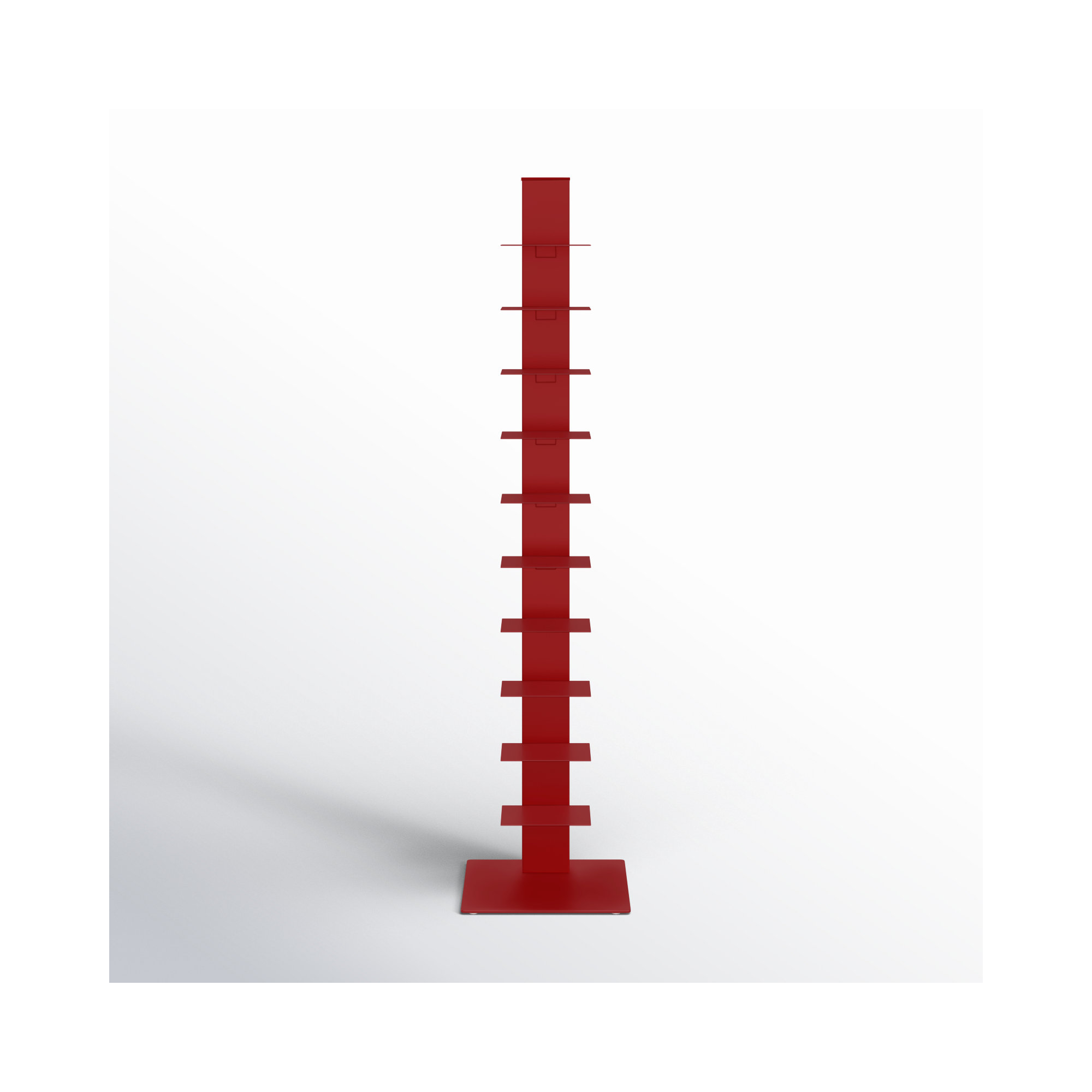 Ajax Narrow Bookcase, Red