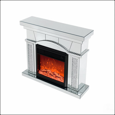 Dome door acrylic mirror fireplace cabinet, TV fireplace cabinet