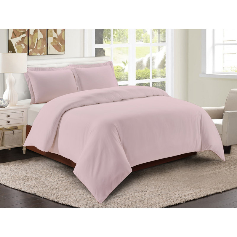  Ensemble de housse de couette Comfort Feel, Housse de couette très grand + 2 taies décoratives, Rose rose