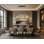 1-Light Black Stainless Steel LED Chandelier With Brass Copper