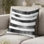 Coussin à rayures - Coussin imprimé lignes noires et blanches modernes fumée-125946363