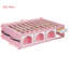 Grand lit plateforme en bois avec bibliothèque, présentoir, lumière DEL et tiroir, blanc et naturel-1718551576-1718551583