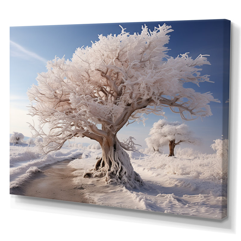 «White Tree In Winter Scenery III - Landscape», reproduction d'art sur toile, H 30 po x l 40 po x P 1,5 po, Toile tendue