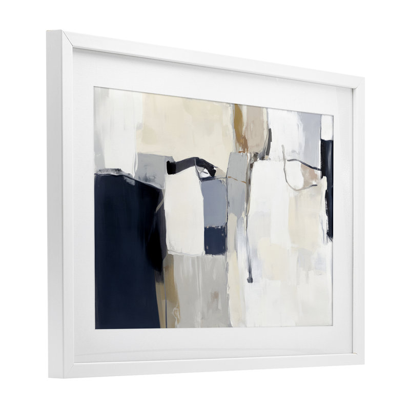 «Neutral Tapisserie Abstraction», reproduction sous verre encadrée, design par Irena Orlov, H 14 po x l 20 po