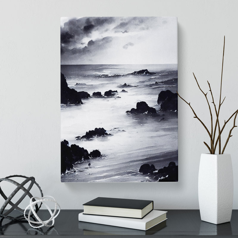 Seascape Ink - Wrapped Canvas, 76cm H x 50cm W x 3cm D