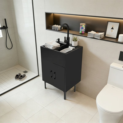 Laundry Sink With Faucet And Cabinet