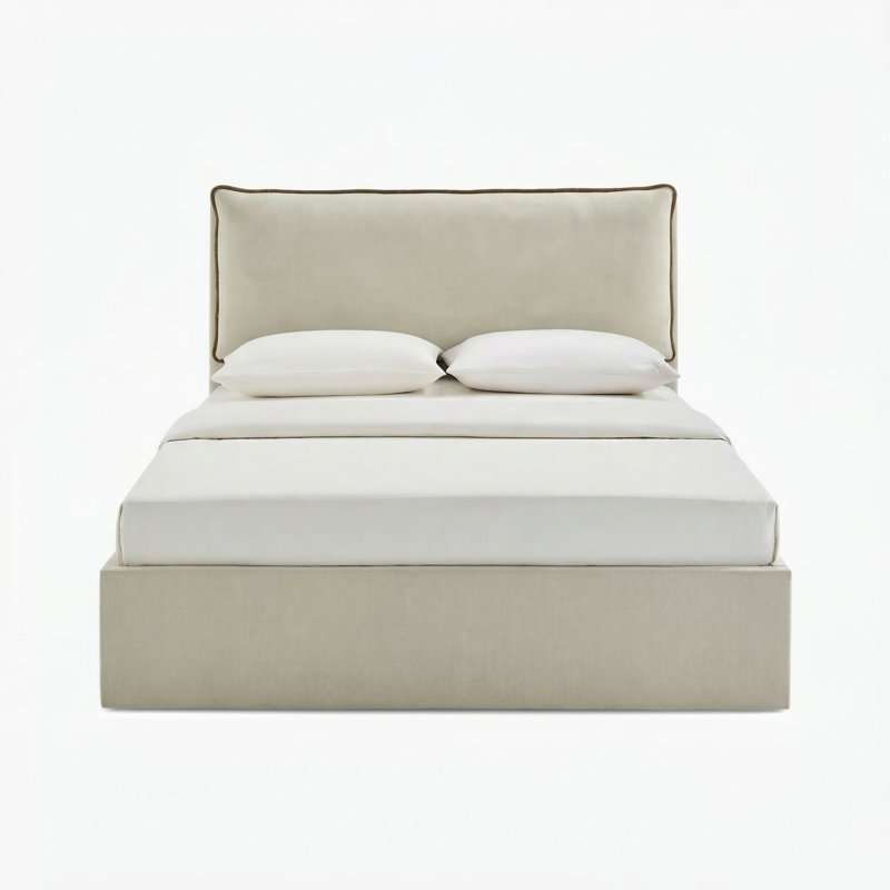 Roselane Upholstered Ottoman Storage Bed, Natural Fabric, King