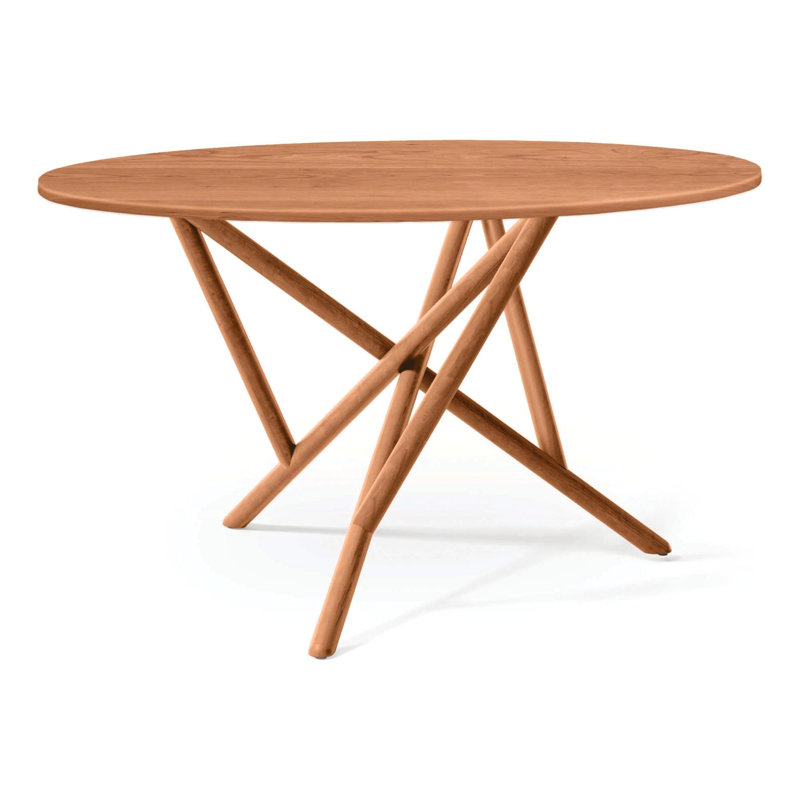 Baton - Table ronde à plateau fixe, H 30 po x L 54 po x l 54 po, Cerisier naturel, Cerisier naturel