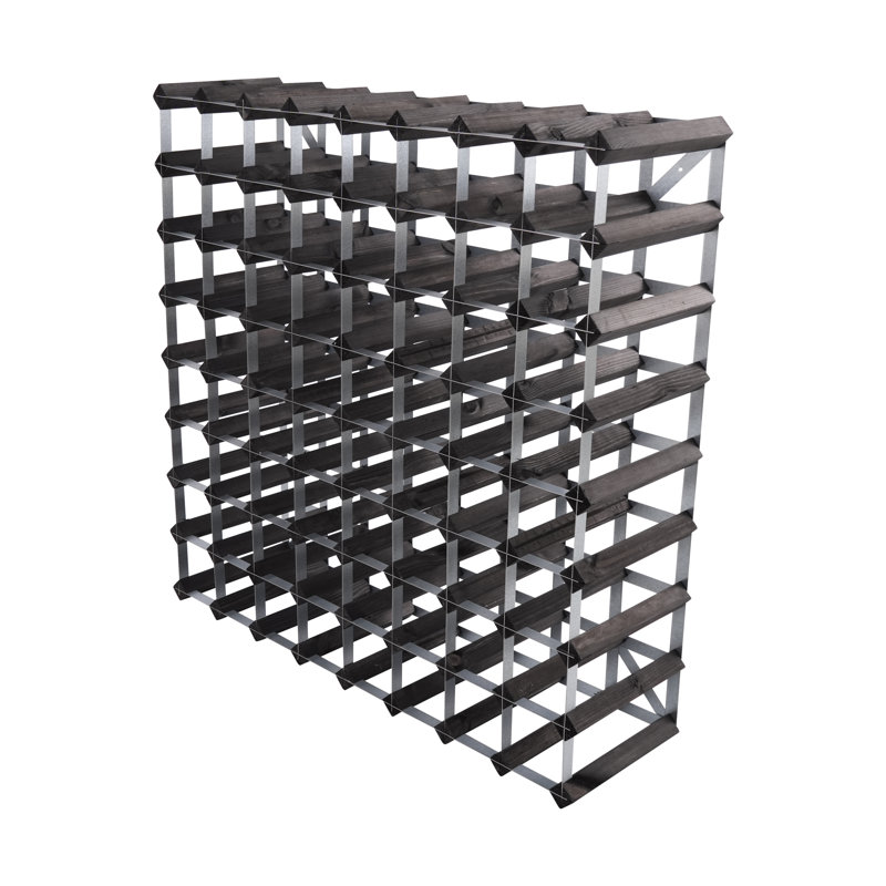 Brejon 72 - Bottle Solid Wood Wine Bottle Rack, Black