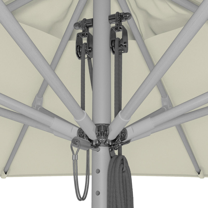 Parasol de patio en aluminium 9 pi, Crème, crème