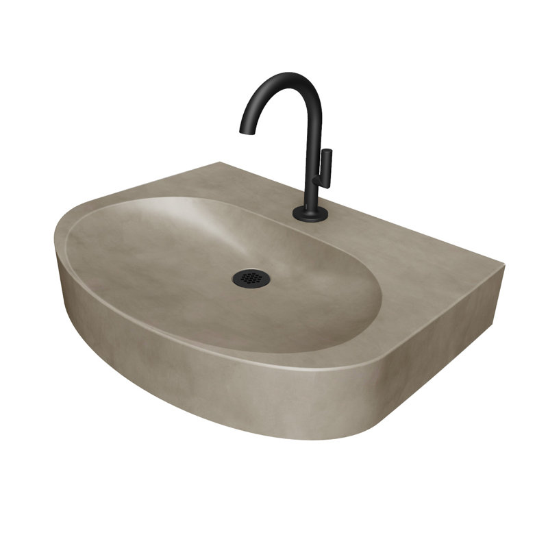 Lavabo moderne Ellipsa, Étain, Bronze huilé, Robinets monotrou