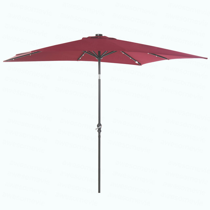 Parasol solaire Sun, parasol de patio éclairé, Rouge