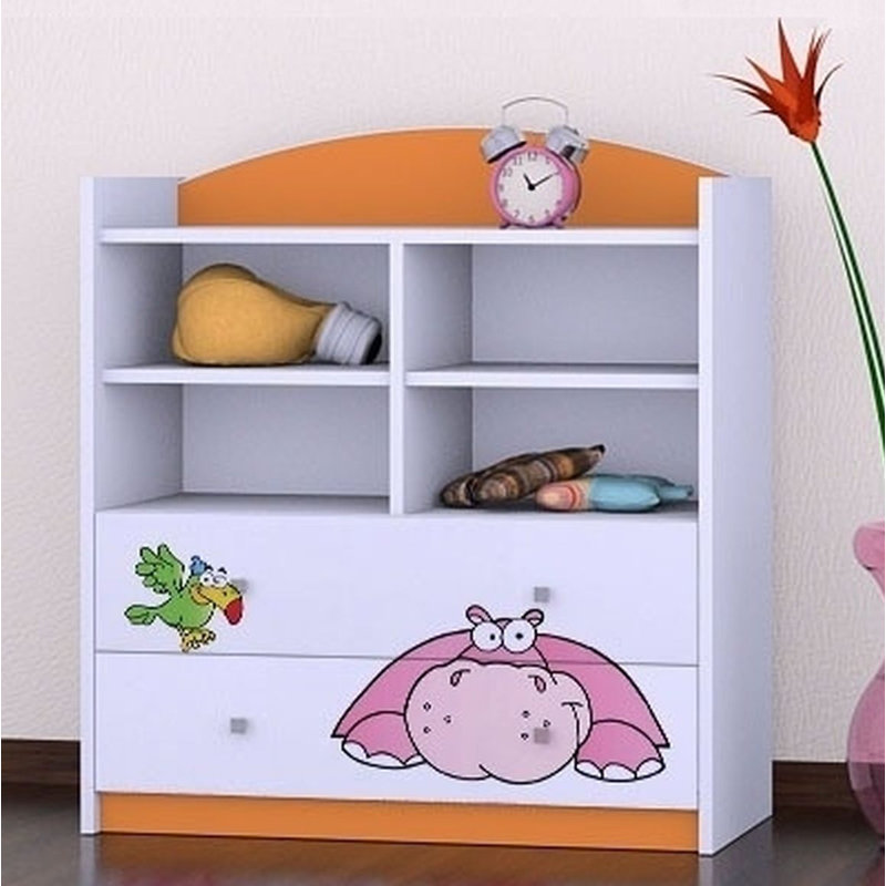 Annalise 96cm H X 86cm W Animals Kids Cube, Orange
