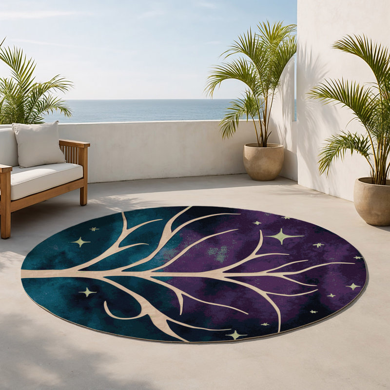 Tapis intérieur et extérieur Mystic, Rond 5 pi