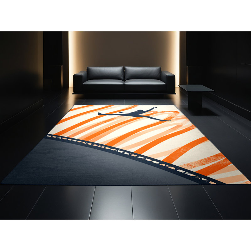 Tapis beige moderne lavable à la machine Sanibel Trampoline Gymnastic, 6 X 9