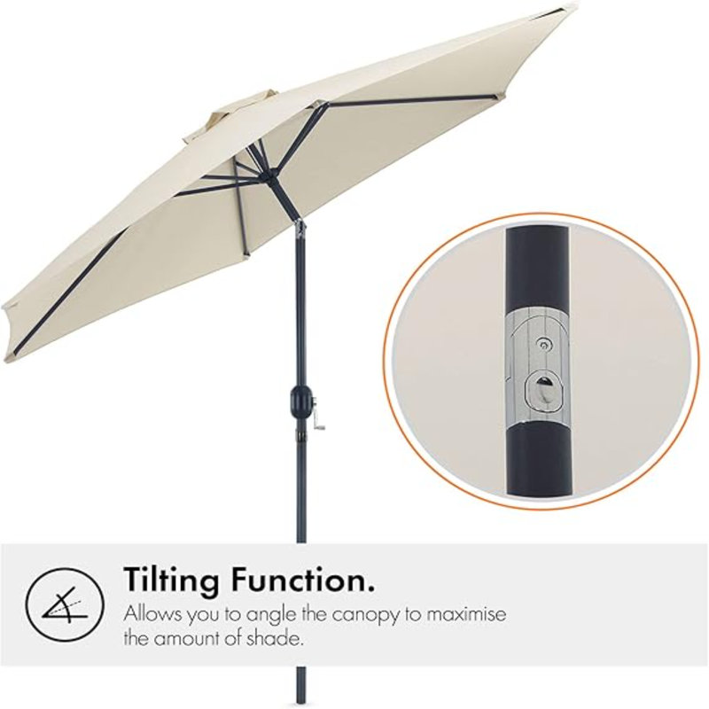 Bylo 270cm Tilt Market Parasol, Cream