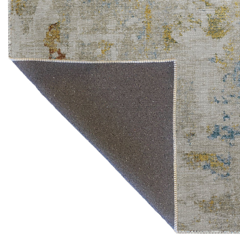 Beige Themed Multicolored Abstract Patterned Creative Modern Decorative Carpet, Rectangle 5'2" x 7'11"