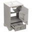 Meuble-lavabo efficace de 20 po avec lavabo en céramique - Porte à fermeture en douceur, tablette en U et tiroir à compartiments multiples-673100069