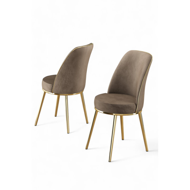 Ensemble de chaises, 4, Cappuccino, Doré