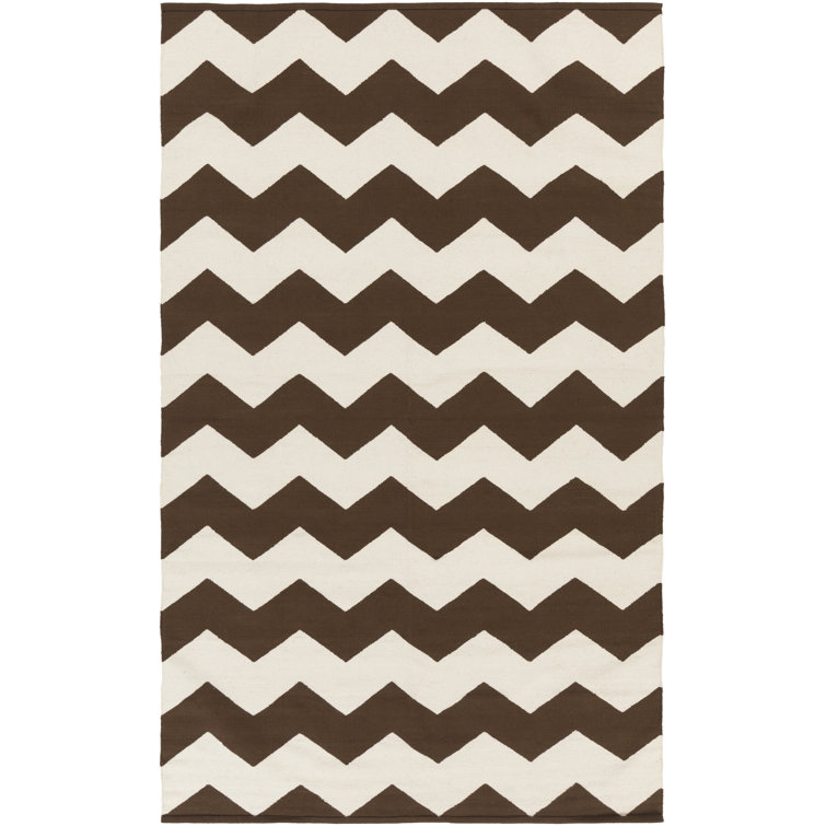 Tapis brun / beige en laine tissé à la main Murguia