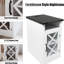 Table d'appoint multifonctionnelle en bois avec porte de grange, rangement à 3 niveaux et station de charge, pour les petits espaces de vie