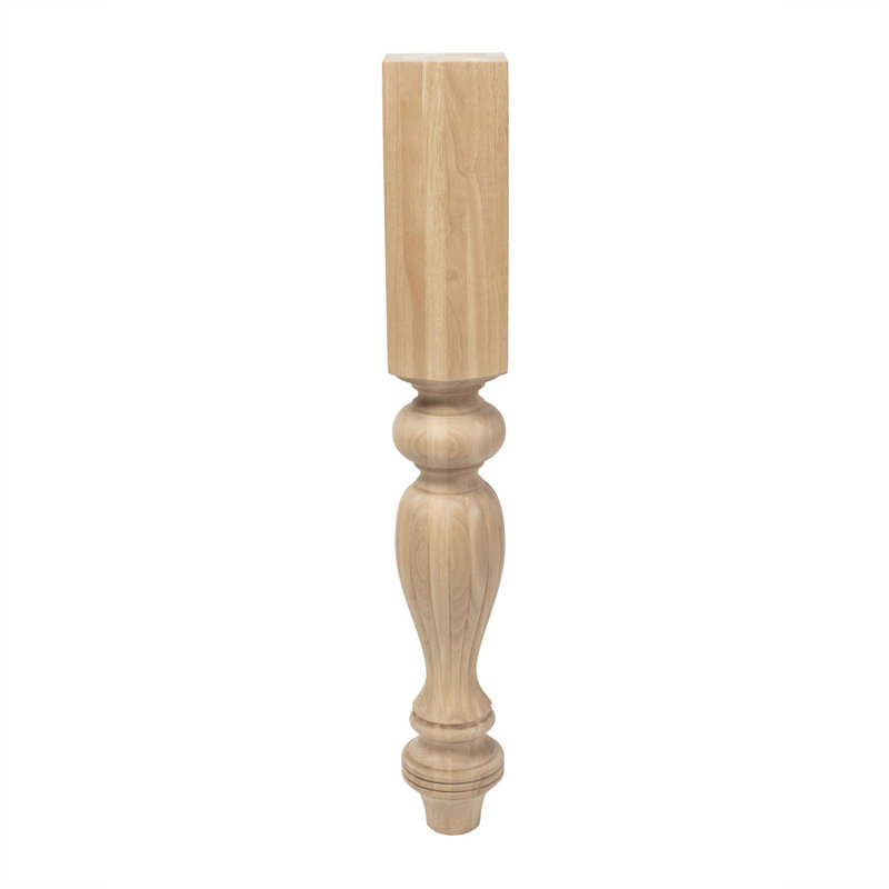 35.25" Unfinished Hardwood French Kitchen Island Leg