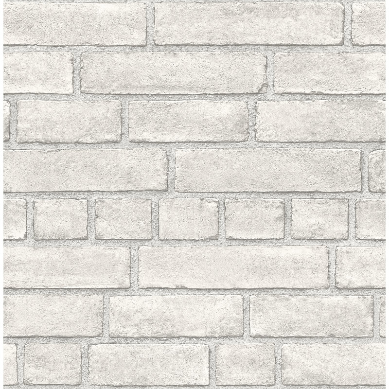 Rouleau de papier peint L 33 pi x l 20,5 po Façade Dove Brick, Colombe