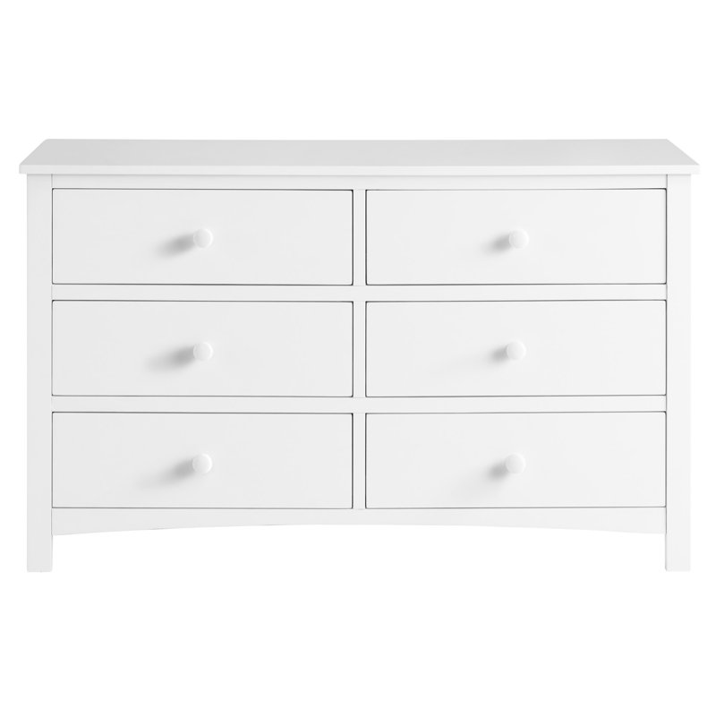 Universal (Ready To Assemble) 6 Drawer Dresser, Snow White