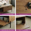 Table basse moderne de 47 po avec porte à lattes et tablette ouverte Bridgeview