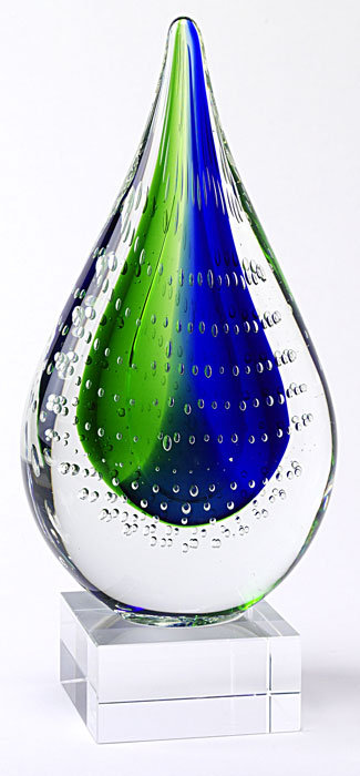 Teardrop on Base Centerpiece Sculpture, 10.5" H x 3" W x 2" D