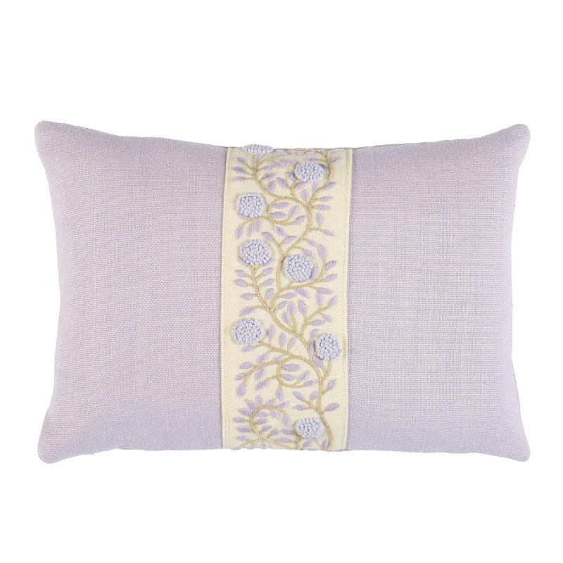 Ashoka Lumbar Pillow, Lilac/Cream Floral