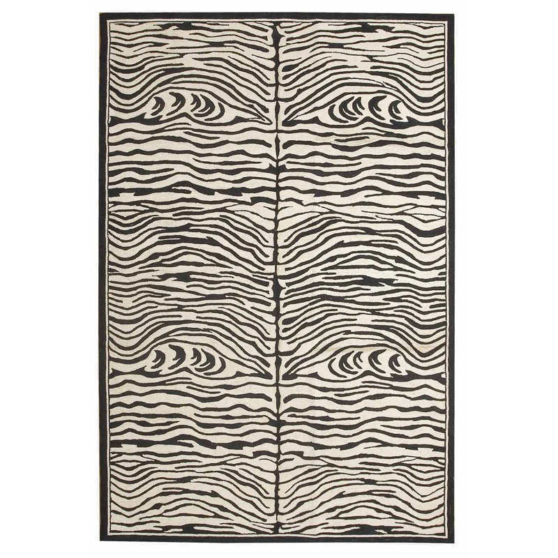 Flatweave Wool Animal Print Area Rug