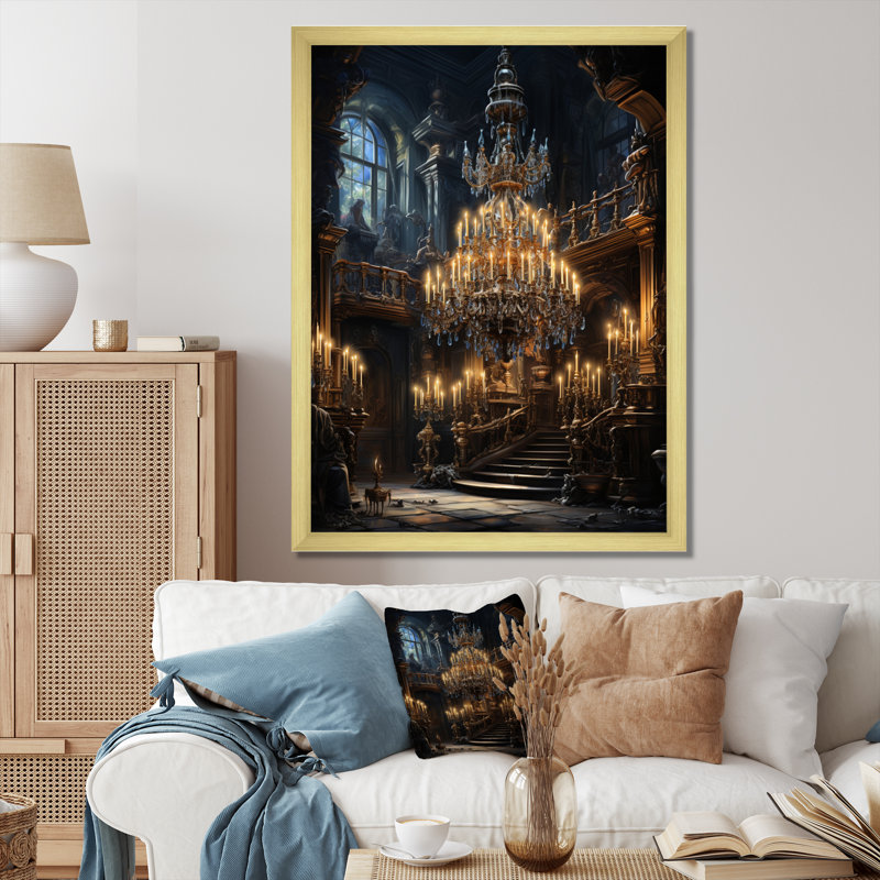 «Inayaah Baroque Dramatic Splendor II», reproduction sur toile, H 20 po x l 12 po x P 1 po, Cadre doré simple