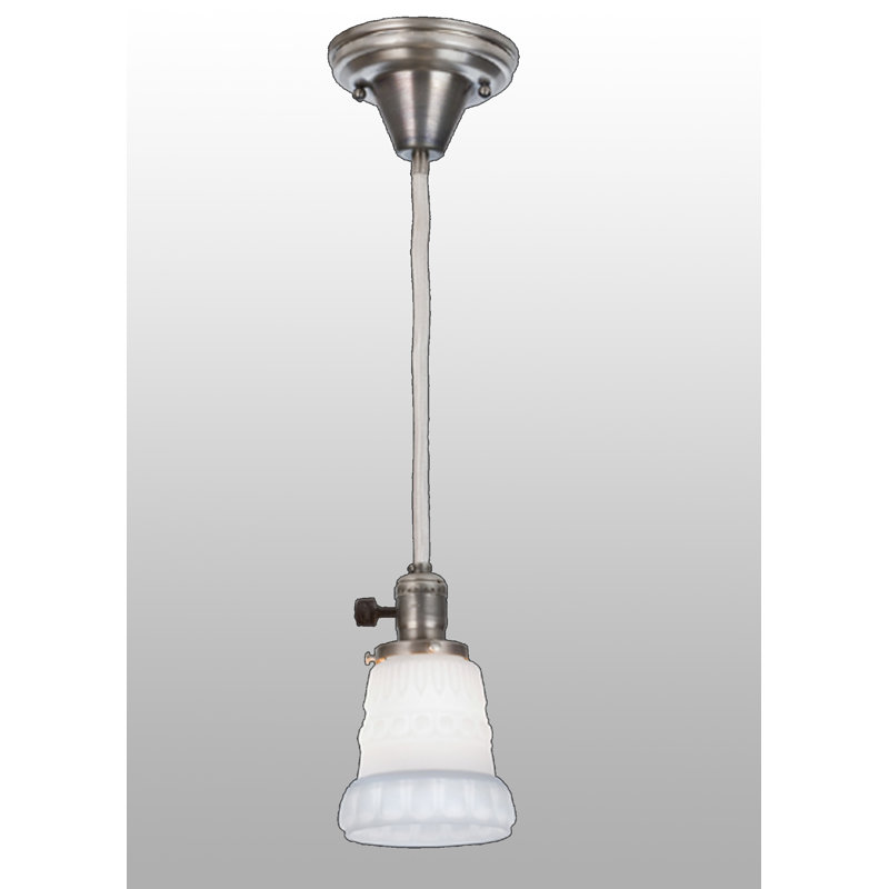 Antique Nickel Mini Pendant with Frosted Glass Shade