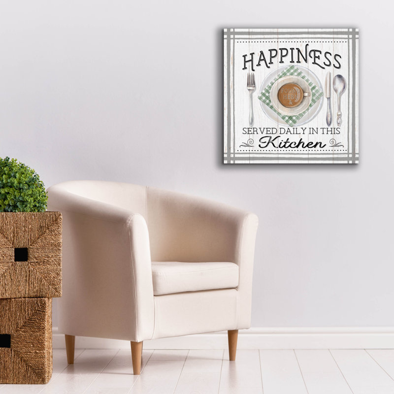 Toile épique Graffiti «Happiness Served Daily» par Elizabeth Tyndall, 26 po x 26 po