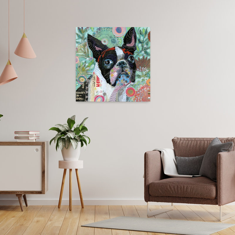«Mischievous Gardener», art contemporain pour chien, H 24 po x l 24 po