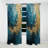Gold Teal Ocean Spiral I - Modern Velvet Curtain - Room Darkening - 1 Panel-107827136