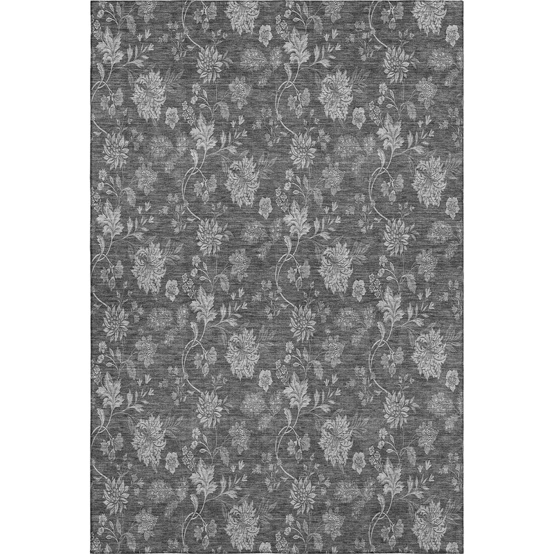 Premium Machine Washable Prisco Gray Rug, Rectangle 10' x 14'