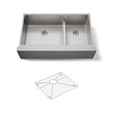 Strive 35.5" x 21.25 Self-Trimming SmartDivide Undermount Double-Bowl Kitchen Sink