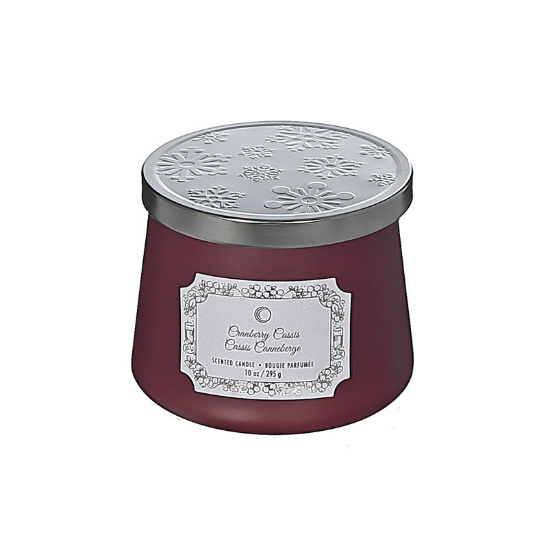 Bougie conique de Noël 10,5 oz, canneberge et cassis