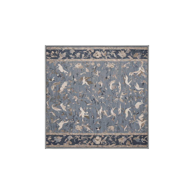 Tapis gris soyeux et moelleux, Carré 6 pi