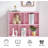 Amaiah 3-Tier Storage Bookcase, 7 Cube Open Shelves with Fabric Drawers, Wood Display Cabinet