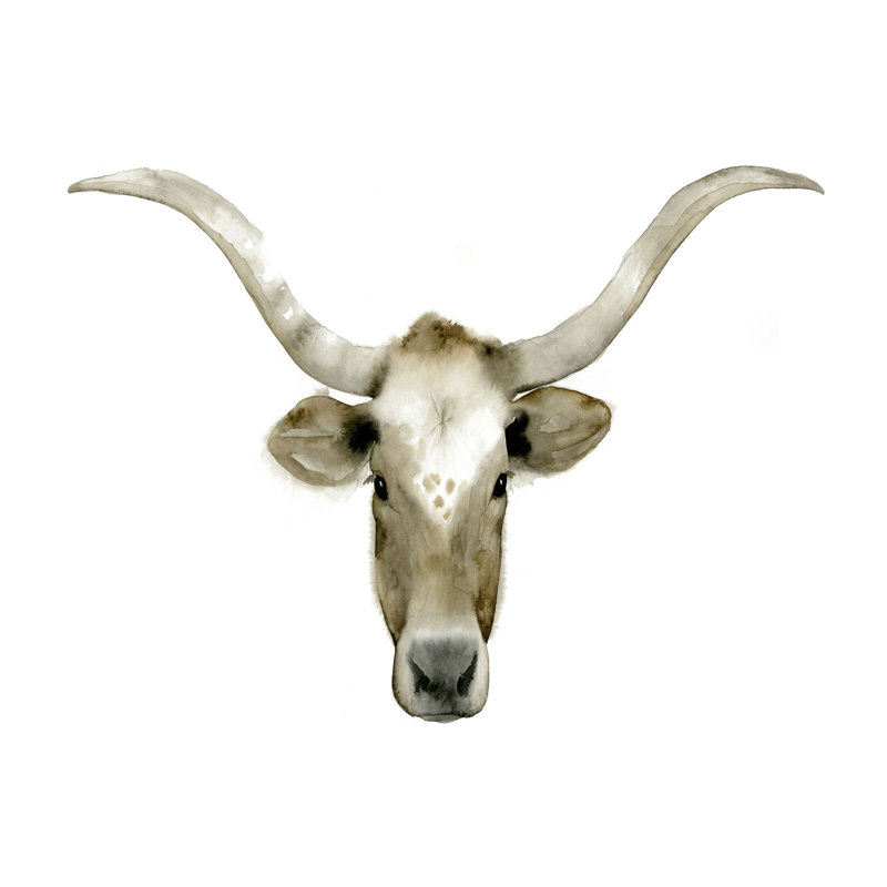 Longhorn Steer II, H 8 po x l 12 po x P 1,25 po
