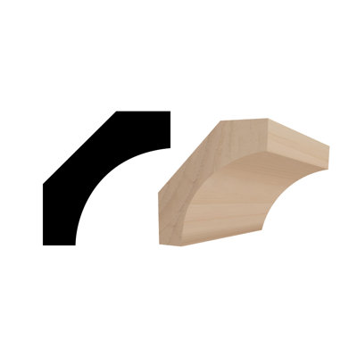 RMC M86 9/16 in.D x 1 5/8 in.W x 96in.L Primed Finger-Joined Pine Cove Mould 5-pcs 40 Ft Total
