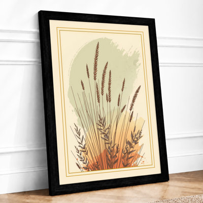 Grain Stalks Study Botanical - Framed Print