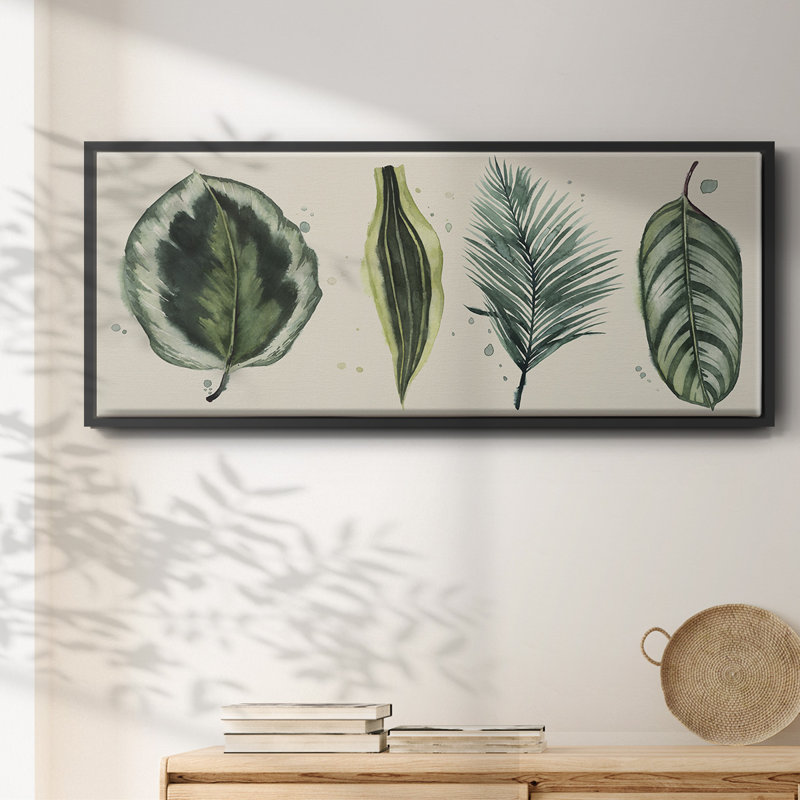 Palm Line- Framed Canvas, 20" H x 50" W