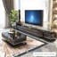 Meuble télé en bois manufacturé rétro noir-617486099