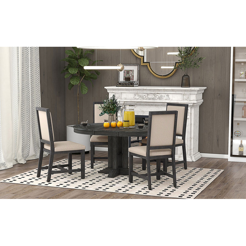 Ensemble repas pour 4 personnes Attiana, Noir